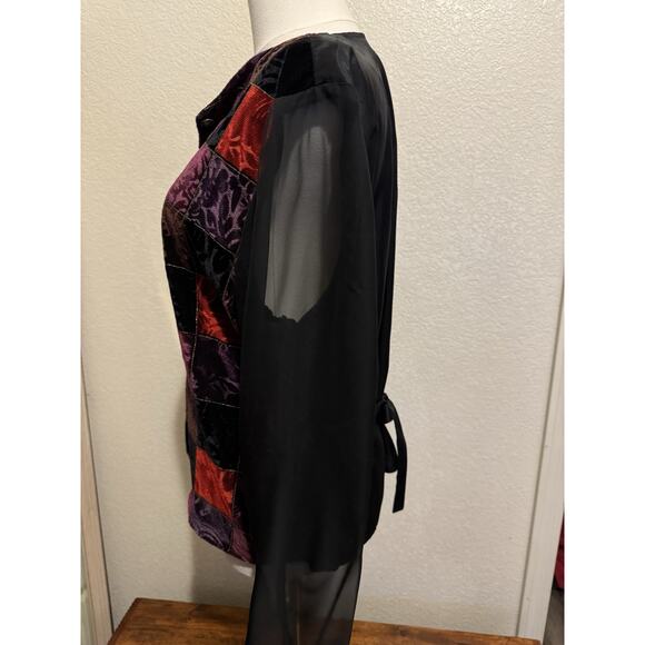 Vintage Bedford Fair Whimsigoth Festival Velvet Burnout Long Sleeve Top Size 14 - Picture 7 of 9